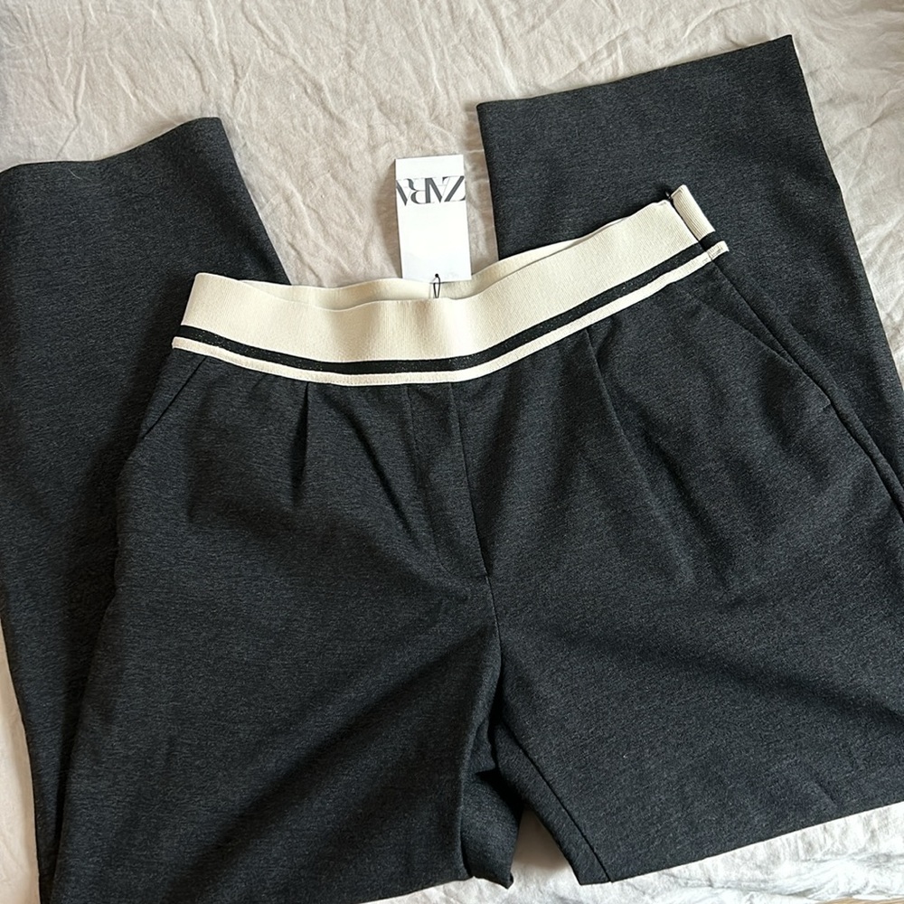 NWT Zara Elastic Waist Trousers - Picture 2 of 3